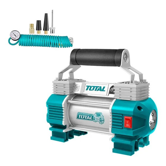 Compresor Mini 12v-13,5v 120psi Total Para Carro (ttac2506) Color Turquesa/Plateado 12V