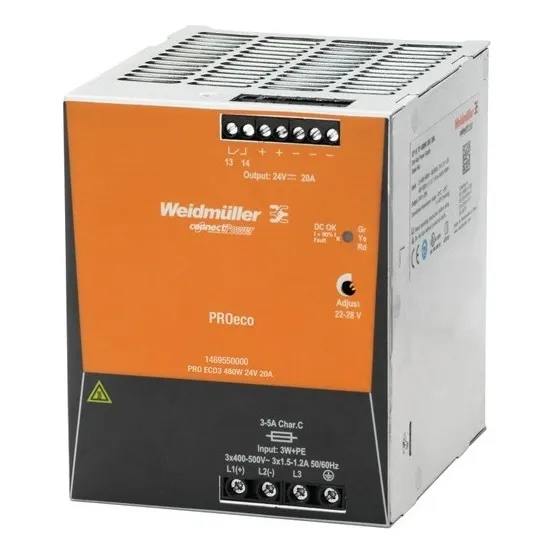 Fuente De Poder Pro Eco3 480w 24v 20a Weidmuller 1469550000