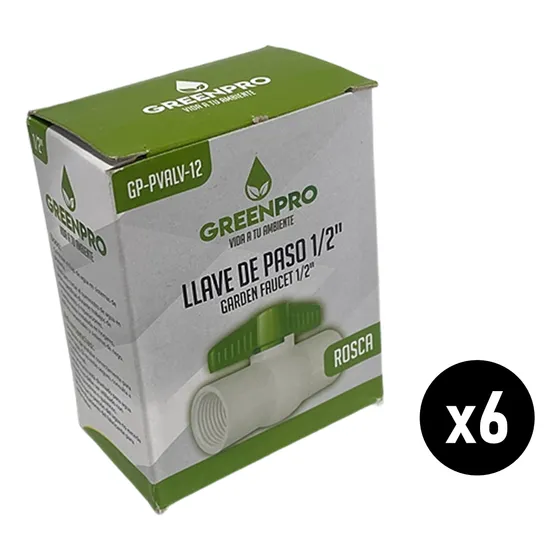 Llave De Paso Pvc Bola 1/2 Pulgada Con Rosca X6uni