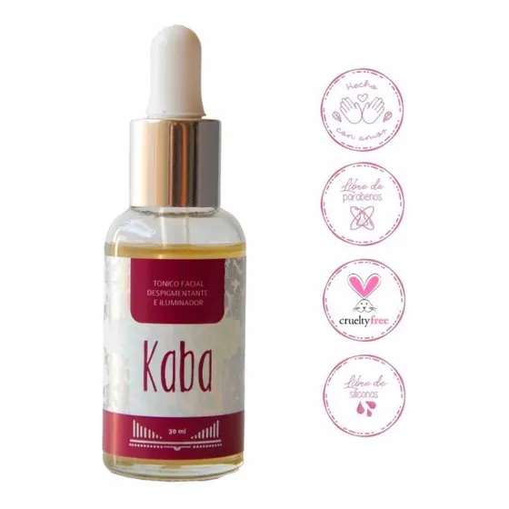 gotero Tonico Facial Despigmentante E Iluminador Kaba Kaba Rostro noche para todo tipo de piel de 30mL/30g 20+ años