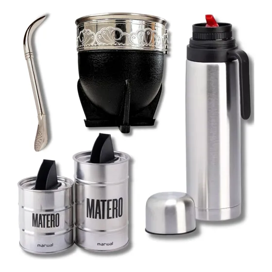 Combo Matero Mate Imperial Termo Manija + Latas + Bombilla