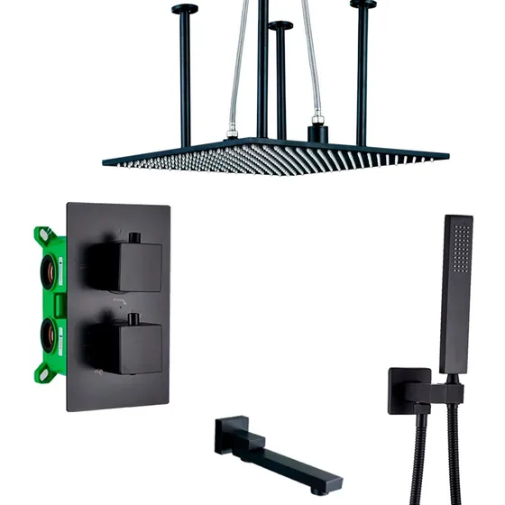 Sistema Ducha Keppd Juego Grifo Termostatico Oculto Anti Led