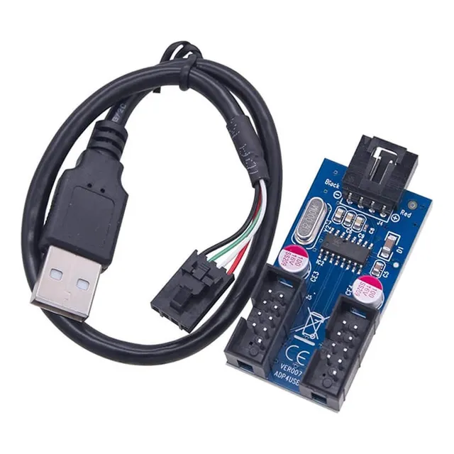 Placa Base Usb2.0 9pin Header 1 A 2 Adaptador Divisor Mother