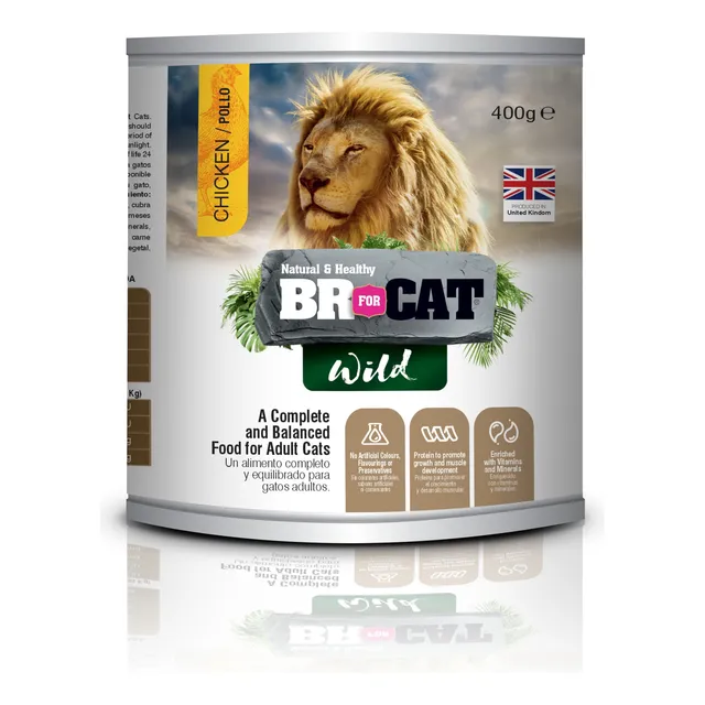 Alimento Lata Br For Cat Wild Chicken X 400g