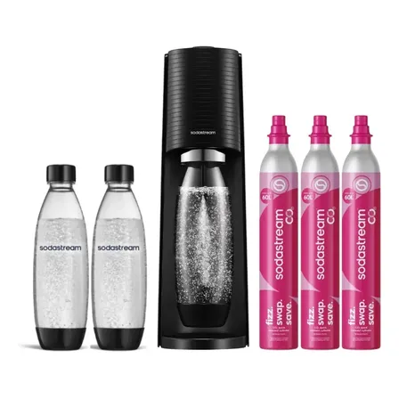 Maquina De Soda Megapack Sodastream Rendimiento Terra Negro