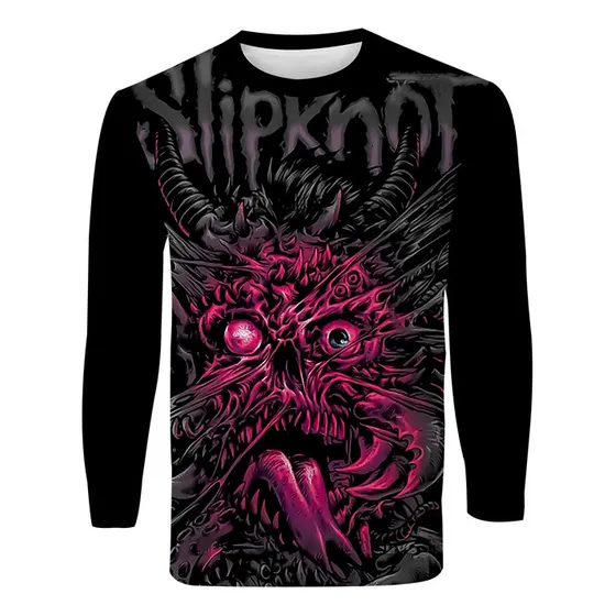 Camiseta Manga Longa Banda Rock Clássico Slipknot 18
