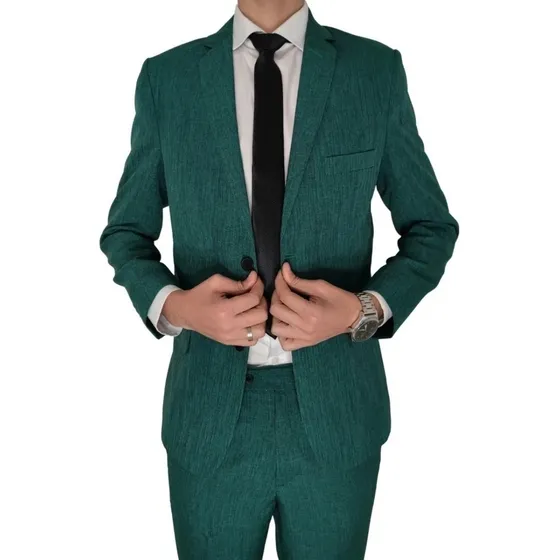 Traje Slim Masculino - Blazer + Pantalón - Vários Colores -
