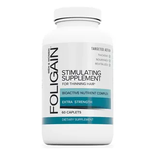 Tratamiento Efectivo Contra Caída Cabello Y Calvicie 1 Mes Folgain Stimulating Supplement - Suplemento Estimulante Extra Fuerte 60 Tabletas Para El Cabello Debilitado Complejo De Nutrientes Bioactivos