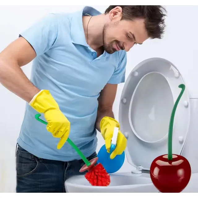Pack X2 Escobilla Inodoro Baño Cereza - Elegante Y Funcional
