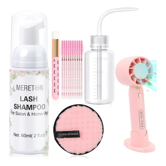 Mereton Lash Shampoo Kit 60 Ml Champú De Pestañas Para Exten