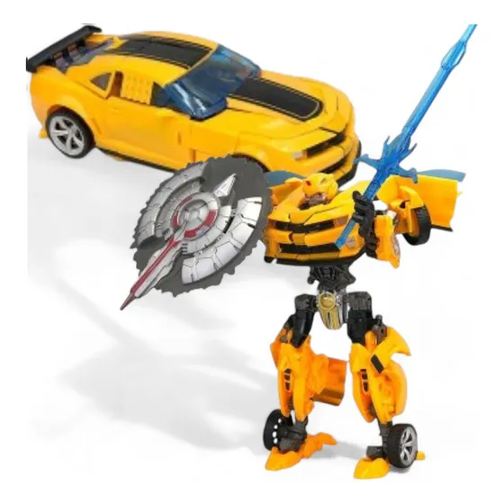 Brinquedo Boneco Transformers Robô Articulado Carro Amarelo