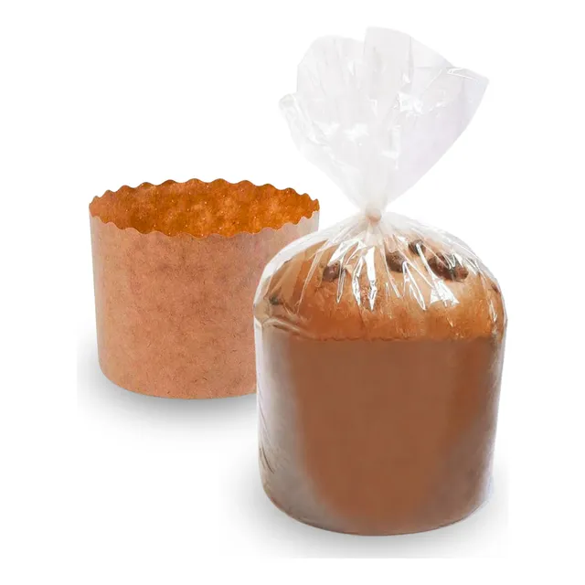 10 Kit Panetone 500g Natal Forma Saco Transparente Pp Fecho