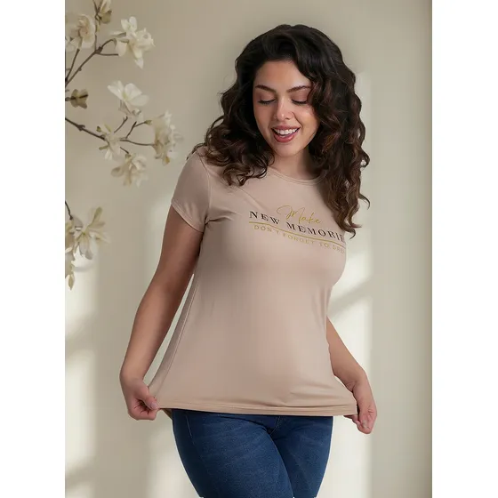 Remera Onyx Viscosa Make New Memories Mujer