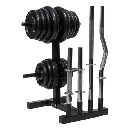 Suporte Academia Megagym 2 Níveis Para Barras E Anilha 300kg Preto