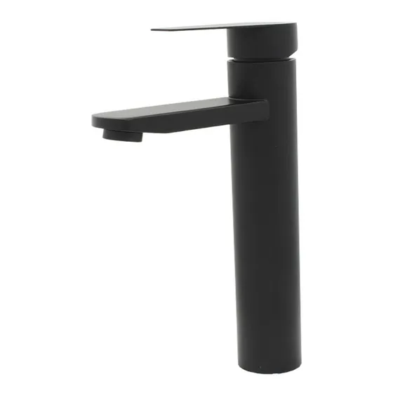 Grifo Baño Monomando Alto 30 Cm Ovalin Acero 304 Negro Mate