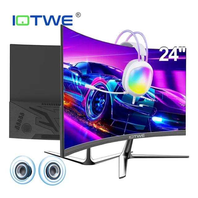 Monitor Gamer Curvo Pc Hdmi Led 100 Hz 24 Fhd Altavoces Integrados 6w Hdmi2.0 Vga Freesync Hdr Iotwe S24q Negro