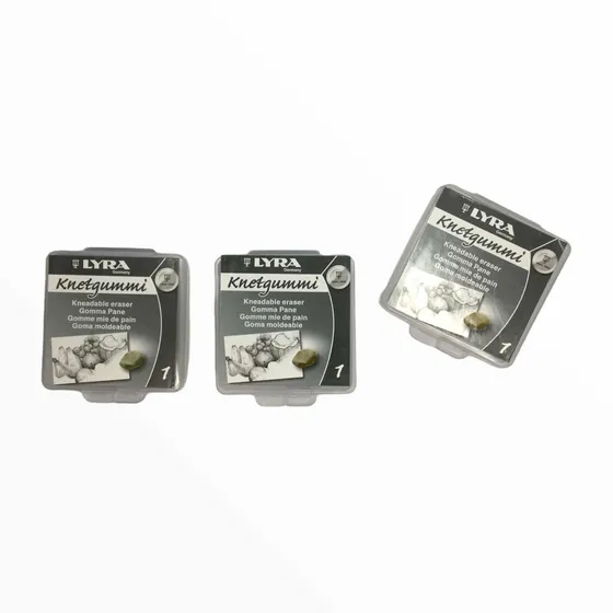 Goma Moldeable Lyra 3pzs Cajita Plástica. Para Dibujo