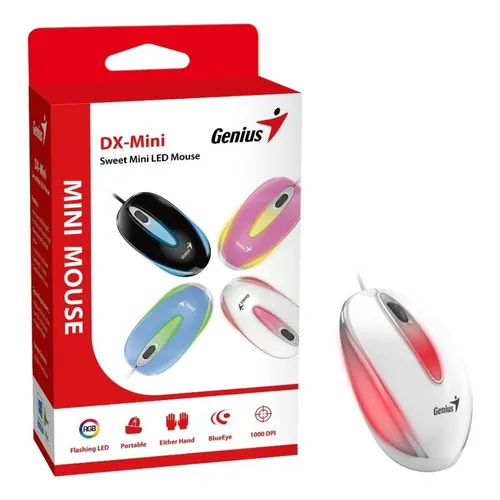 Mouse Genius Dx-mini Retroiluminación Led Rgb - Otec Color Blanco