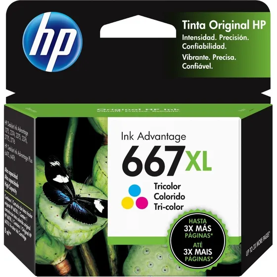 Cartucho De Tinta Hp 667xl Tricolor (3ym80al)