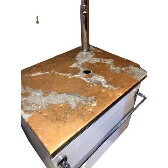 Mueble Flotante Con Mesada Para Baño Con Resina Epoxi