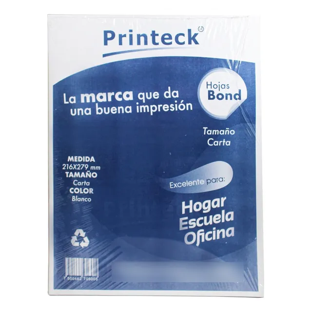 Paquete Papel Blanco Bond Carta 100 Hojas 99% Blancura 70 Gr