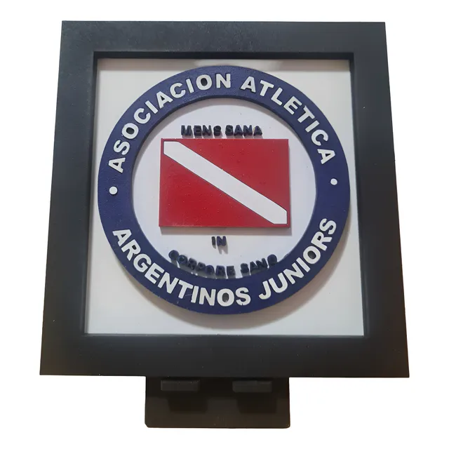 Escudo De Argentinos Juniors Calado Multicapa Con Apoyo