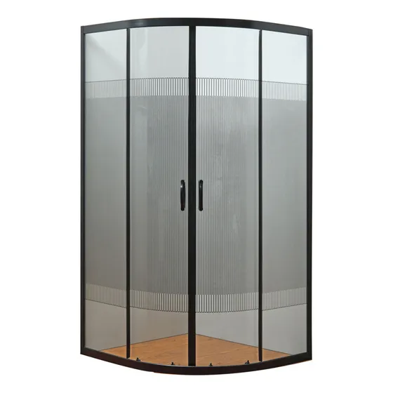 Esatto® Cancel Negro Baño Curvo Sin Base 89x89x180 Ca-rom-n