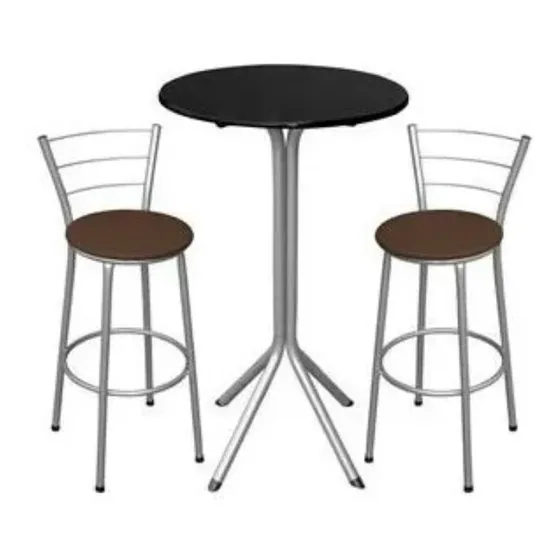 Conjunto De Mesa Bistrô + 2 Banquetas Alta