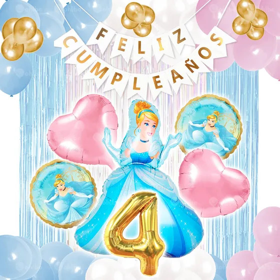 Kit Globos Cenicienta - Decoración Fiesta Cenicienta Disney
