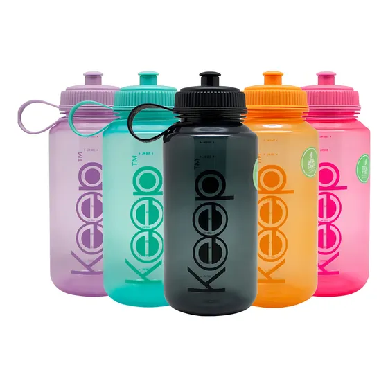 Botella De Agua Keep 1 Litro Deportiva Con Marcador De Ml Color Turquesa