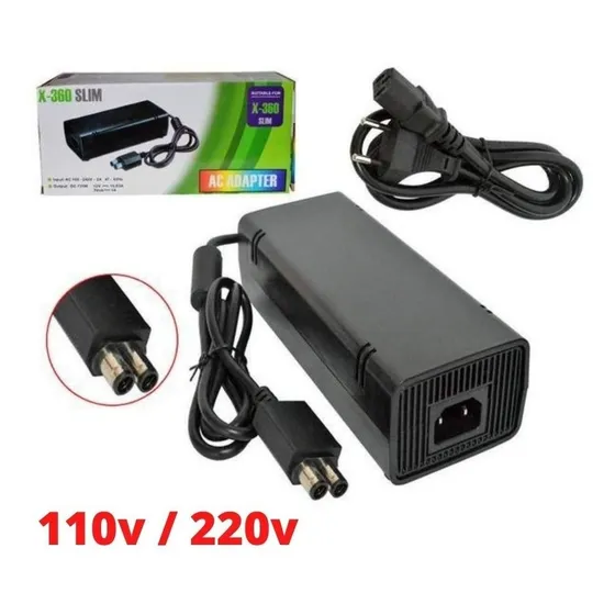 Fonte Xbox 360 Slim 2 Pinos + Cabo De Força Bivolt 110v/220v Voltagem De Entrada 110v/220v (bivolt)