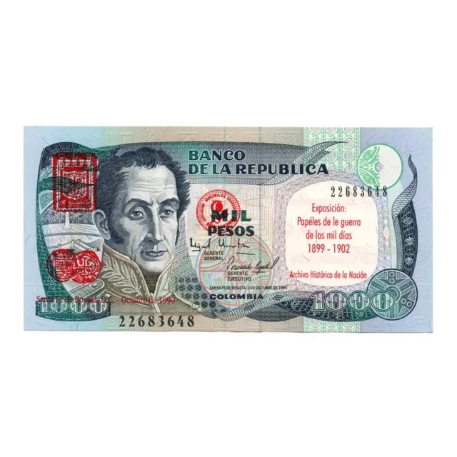 1000 Pesos 1995 Resello Exposición Guerra De Los Mil Días