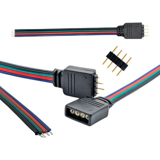 Conector Con Cable De 4 Pines Para Tiras Led Rgb, 12 Piezas Conector Con Cable De 4 Pines Para Tiras Led Rgb, 12 Piezas