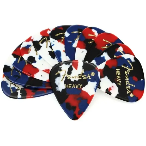 Pack 12 Púas 351 Fender Confeti Celluloid Heavy 198-0351-950