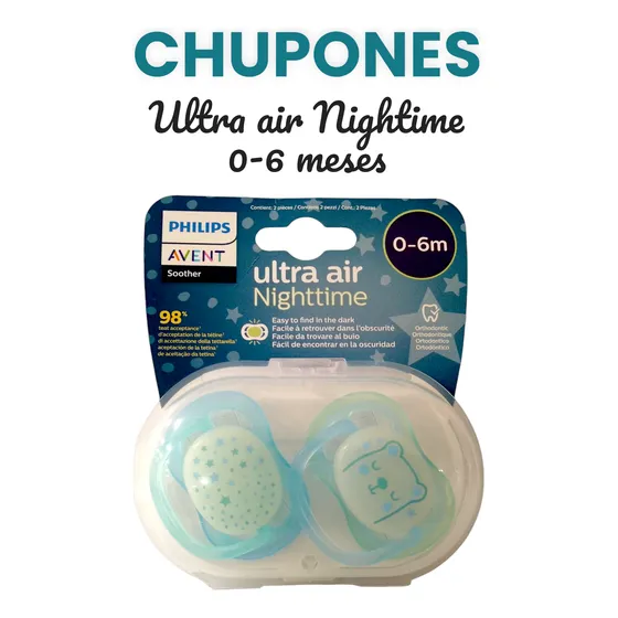 Chupón Nocturno Philips Avent 0-6 Meses Pack 2 Unidades