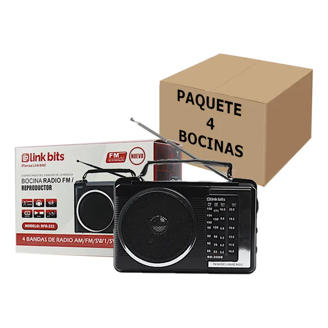 Bocina Reproductor Radio Fm Am Sw1 Sw2 Clavija Europea 4pzs
