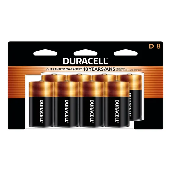 Bateria Duracell Coppertop D, Pacote Com 8 Unidades, Potênci