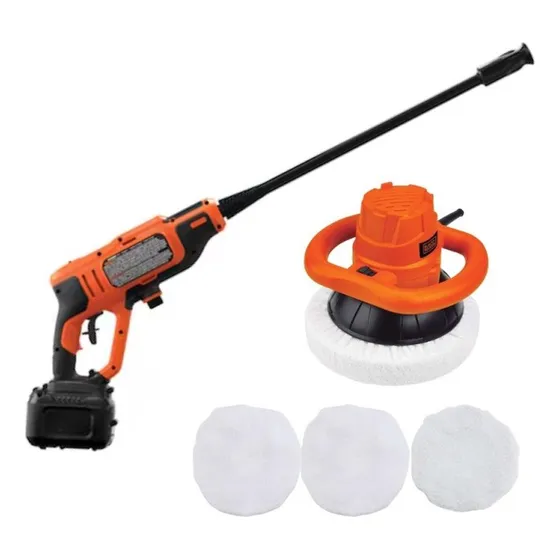 Hidrolavadora A Presión + Pulidora Orbital 10  Black+decker