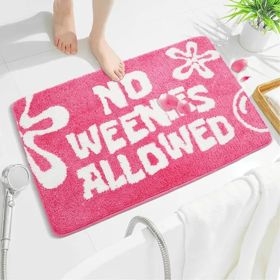 Alfombra Baño Rosa Para No Permiten Weenie Microfibra Ducha