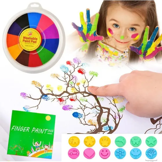 Kit E Livro Divertidos Para Pintura A Dedo
