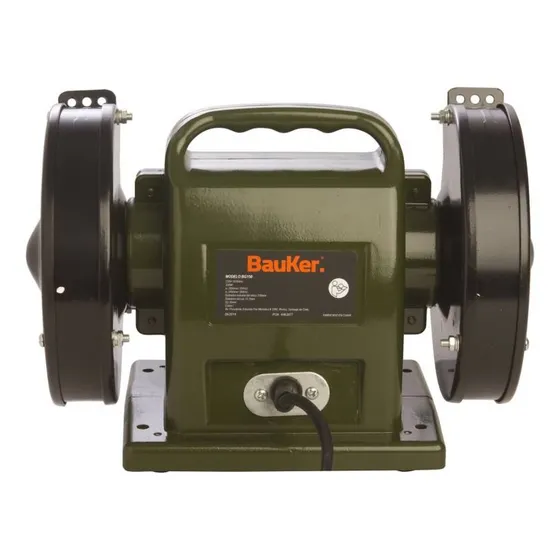 Esmeril De Banco Eléctrico 6 Pulgadas 200w Bauker Color Verde