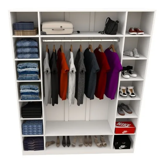 Armário Colmeia Cabideiro 100%mdf (closet Roupas Expositor) Cor Branco