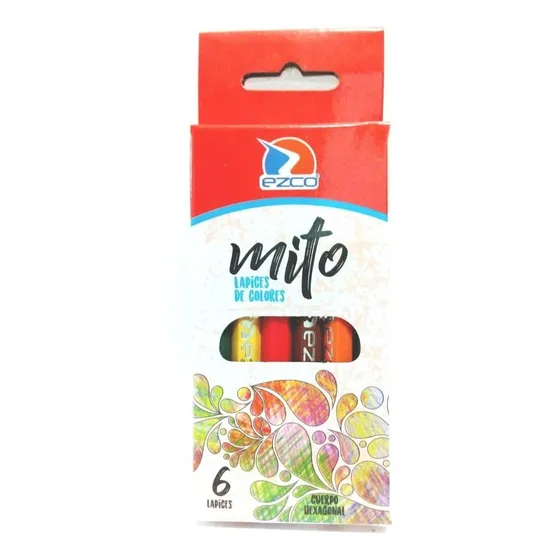 Lapiz Color Ezco Caja X 6 Lapices De Colores/ X 10 Cajitas Trazo Lisos