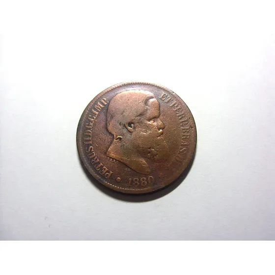 Bela Moeda Imperio D. Pedro Ii 40 Reis 1880 Bronze Raridade
