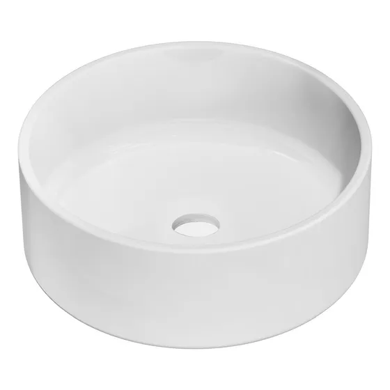 Cuba para Banheiro Embutir Apoio Redonda 35x35 Pia Lavabo Sobrepor Lavatório Grande Branco Decormobily