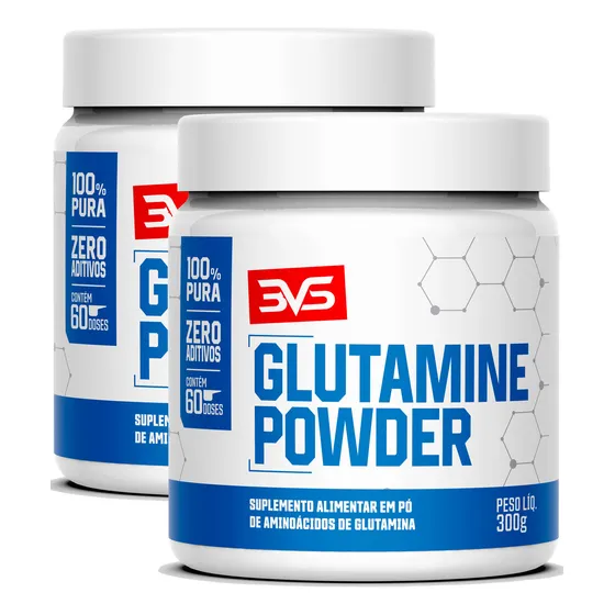 2 Unidades Da Glutamina 100% Pura Powder 300g - Fórmula Avançada Com Insumos Importados E 5g De Glutamina Por Dose