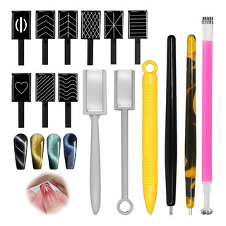Kit 15 Imanes Efecto Ojo De Gato Uñas Decoración Manicura Kit 15 Imanes Efecto Ojo De Gato Uñas Decoración Manicura