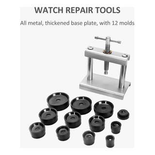 Watch Press Tool Set, 12 Moldes, Capa Traseira Mais Próxima Watch Press Tool Set, 12 Moldes, Capa Traseira Mais Próxima
