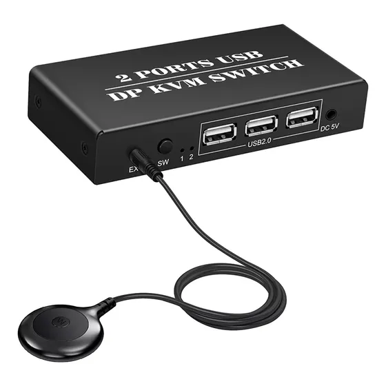 Switch Dp Kvm 2 Portas 8k @30hz Displayport1.2 Switch 2 Em 1