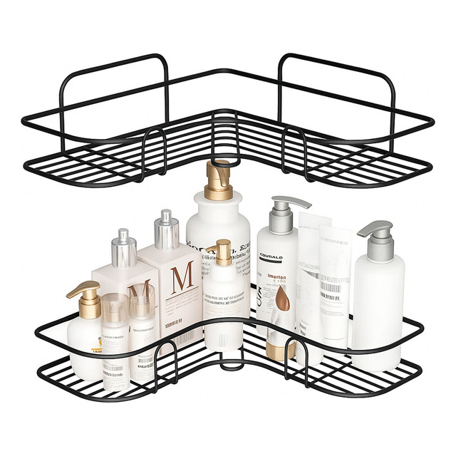 Kit 2 Suporte Porta Shampoo De Canto Sabonete Banheiro Adesivo Parede Sem Furos Box Luxo C... Kit 2 Suporte Porta Shampoo De Canto Sabonete Banheiro Adesivo Parede Sem Furos Box Luxo C...